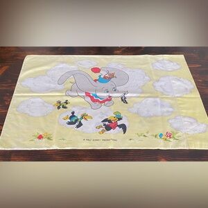 Rare vintage 80s Dumbo pillowcase Walt Disney productions